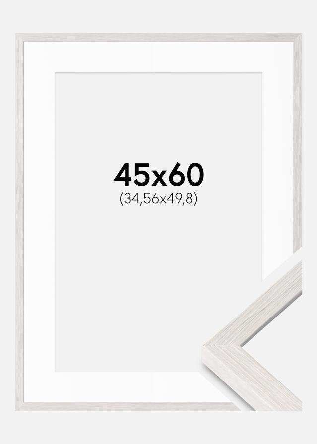 Ramă Ares Alb Stejar 45x60 cm - Paspartuuri Alb 14x20 inches
