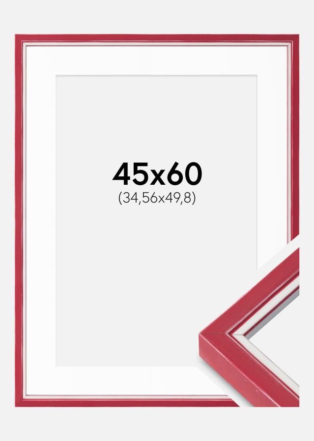 Ramă Diana Roșu 45x60 cm - Paspartuuri Alb 14x20 inches