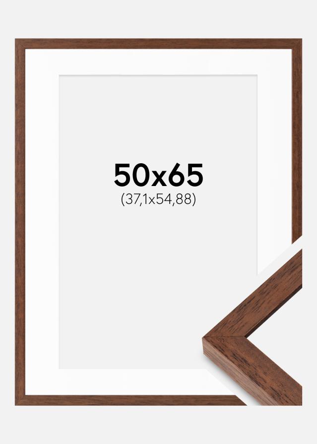 Ramă Hermes Teak 50x65 cm - Paspartuuri Alb 15x22 inches