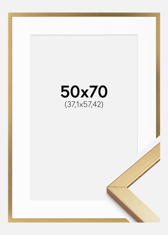 Ramă Minerva Aur 50x70 cm - Paspartuuri Alb 15x23 inches