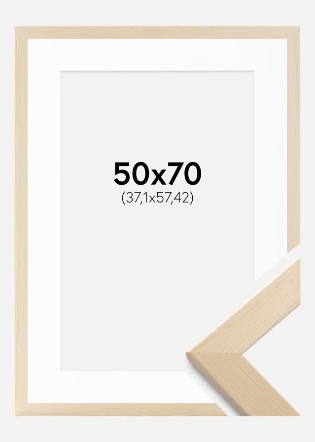 Ramă Trendline Natură 50x70 cm - Paspartuuri Alb 15x23 inches