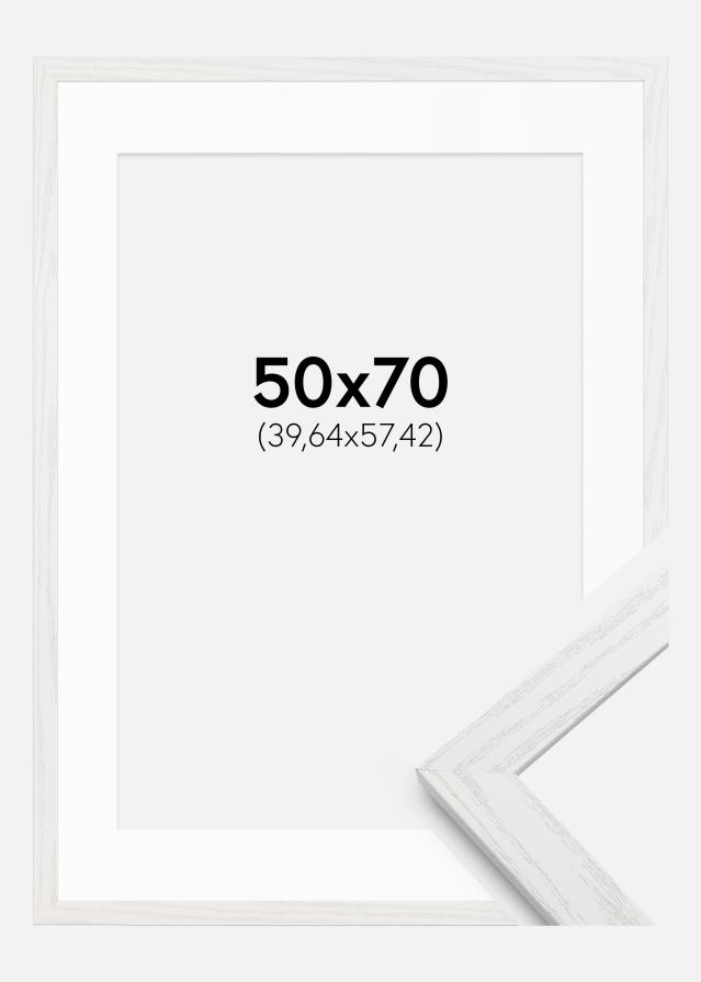 Ramă Stilren Alb Stejar 50x70 cm - Paspartuuri Alb 16x23 inches