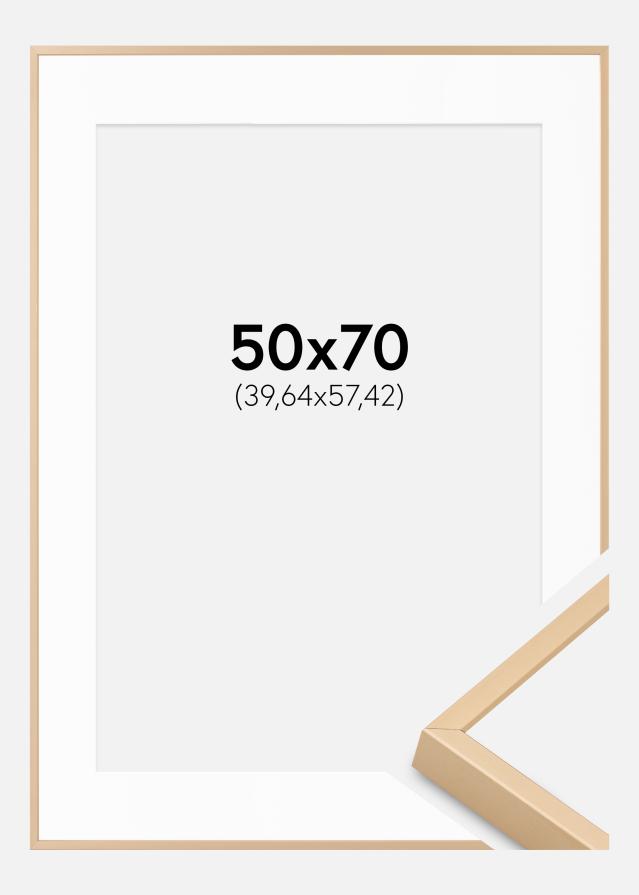 Ramă aluminiu Alama 50x70 cm - Paspartuuri Alb 16x23 inches