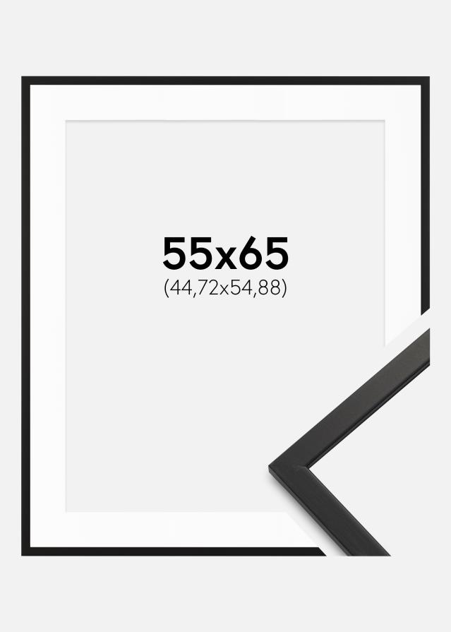 Ramă Edsbyn Negru 55x65 cm - Paspartuuri Alb 18x22 inches