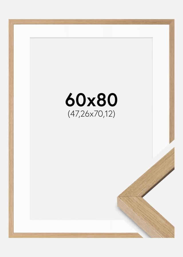 Ramă Hermes Natural Stejar 60x80 cm - Paspartuuri Alb 19x28 inches