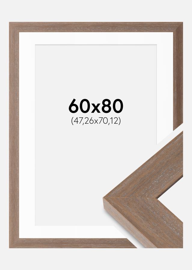 Ramă Juno Gri 60x80 cm - Paspartuuri Alb 19x28 inches