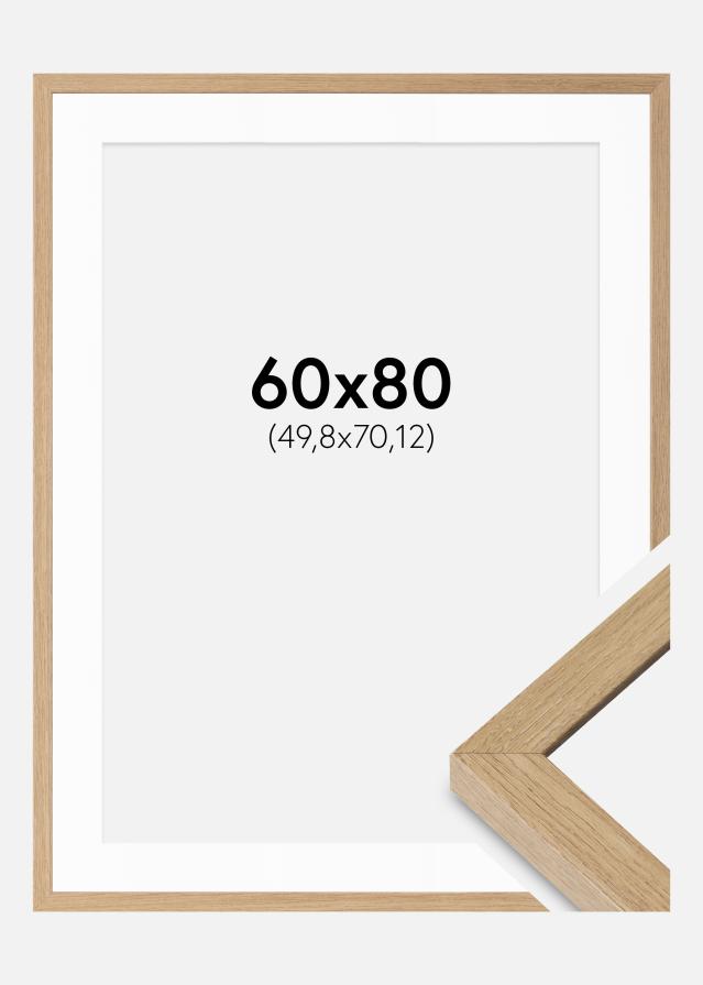 Ramă Hermes Natural Stejar 60x80 cm - Paspartuuri Alb 20x28 inches