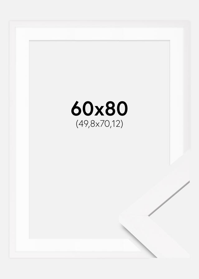 Ramă BGA Classic Alb 60x80 cm - Paspartuuri Alb 20x28 inch