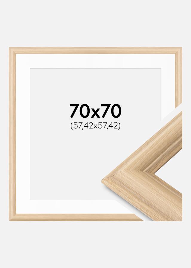 Ramă Västkusten Stejar 70x70 cm - Paspartuuri Alb 23x23 inches