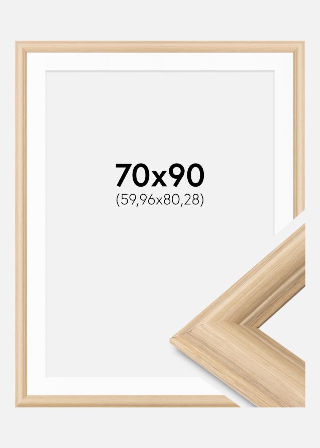 Ramă Västkusten Stejar 70x90 cm - Paspartuuri Alb 24x32 inches