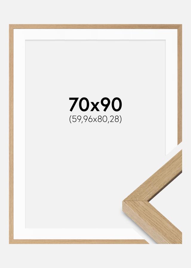 Ramă Hermes Natural Stejar 70x90 cm - Paspartuuri Alb 24x32 inches