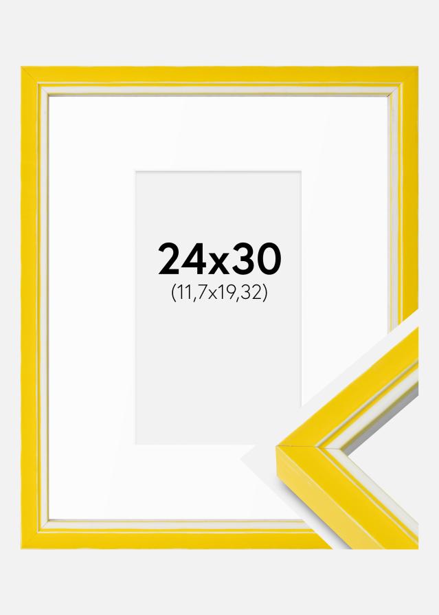 Ramă Diana Galben 24x30 cm - Paspartuuri Alb 5x8 inches