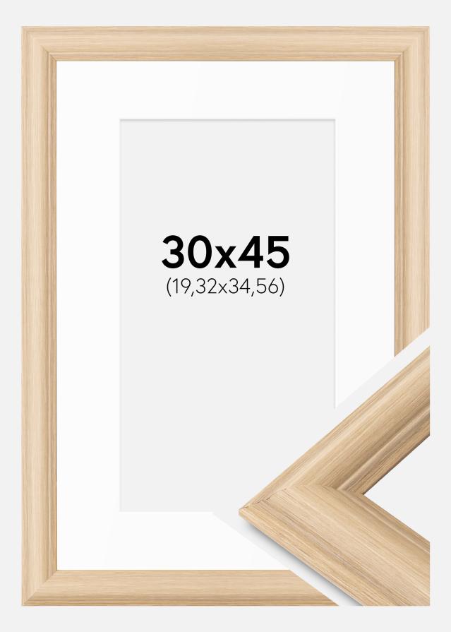 Ramă Västkusten Stejar 30x45 cm - Paspartuuri Alb 8x14 inches