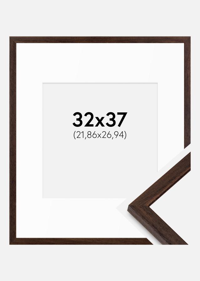 Ramă Edsbyn Nuc 32x37 cm - Paspartuuri Alb 9x11 inches
