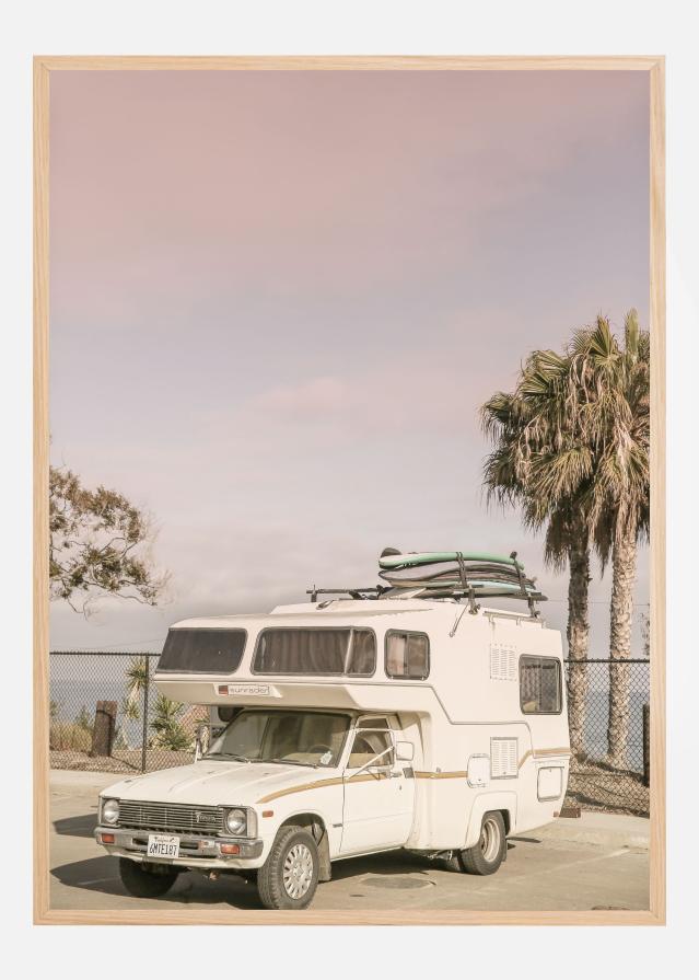 Vintage Camper Parked Poster