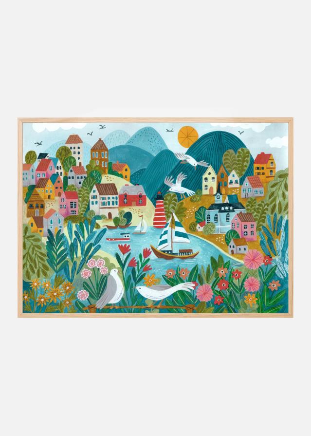 Coastal Village Poster