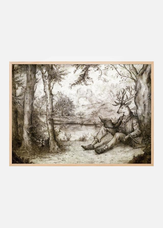 READING UNDER A TREE Poster