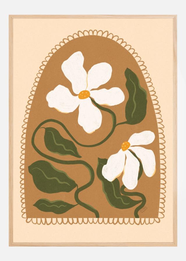 Greek Inspired Boho Flowers Poster