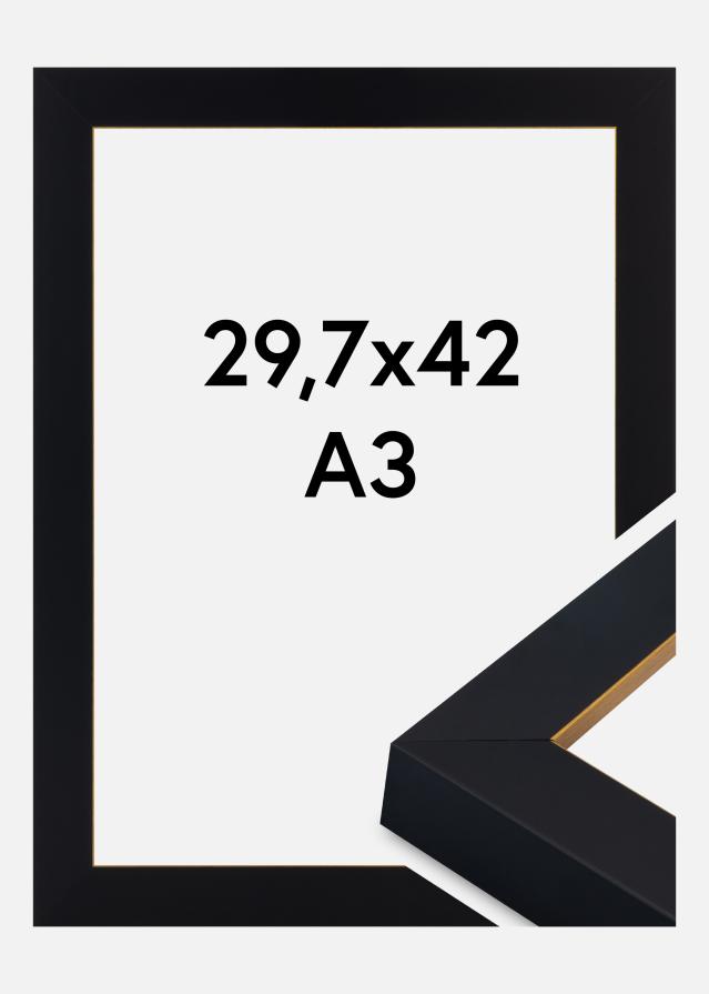 Ramă Sussex Sticlă acrilică Negru/Auriu 29,7x42 cm (A3)