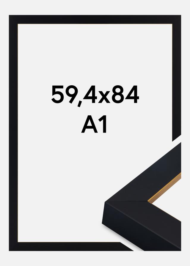 Ramă Sussex Sticlă acrilică Negru/Auriu 59,4x84,1 cm (A1)