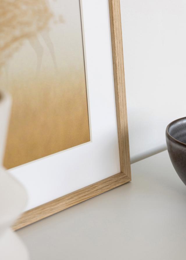 Ramă Edsbyn Stejar 20x35 cm - Paspartuuri Alb 10x25 cm
