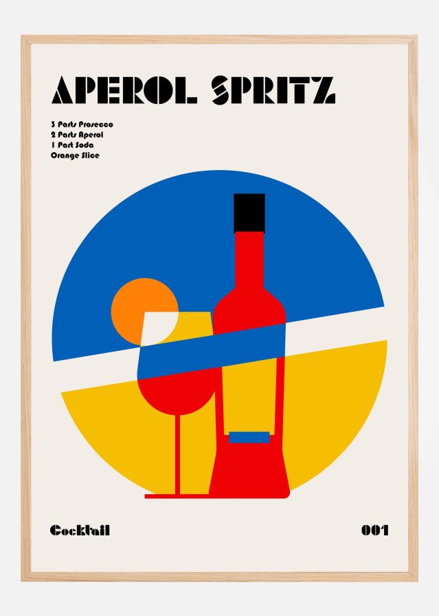 Aperol Spritz Cocktail Bauhaus Art Print Poster