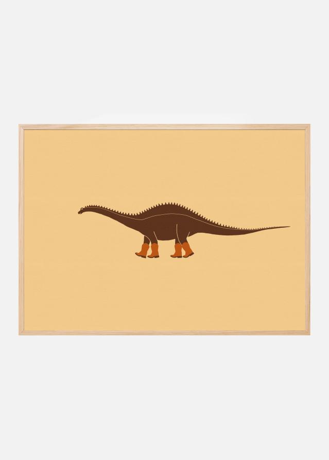 Rebbachisaurus Reba the Cowgirl Dinosaur Texture Poster