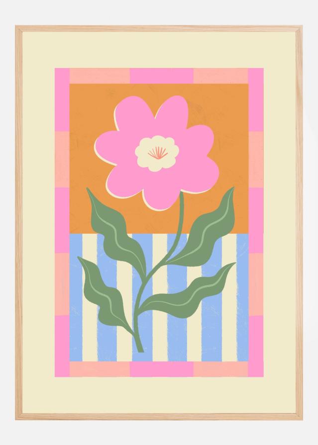 Pink Abstract Flower Poster