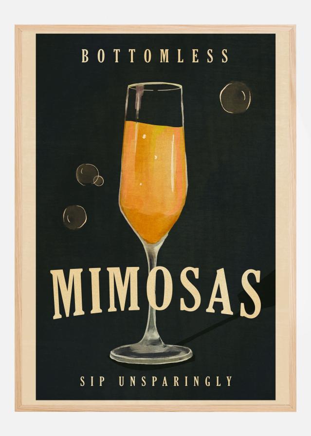 Bottomless Mimosas Art Deco Cocktail Bar Art Poster
