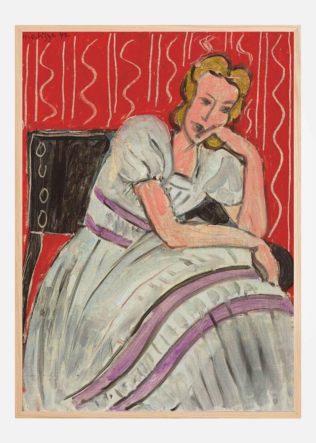 Jeune Femme Assise En Robe Grise - Henri Matisse Poster
