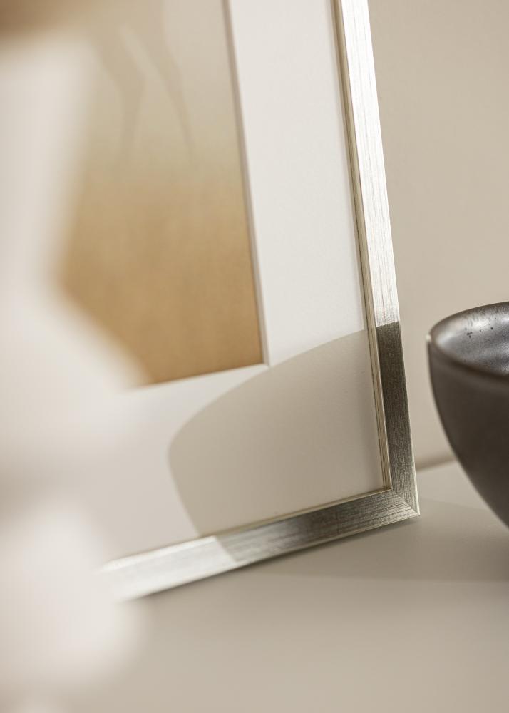 Ramă Edsbyn Argint 40x45 cm - Paspartuuri Alb 11x13 inches