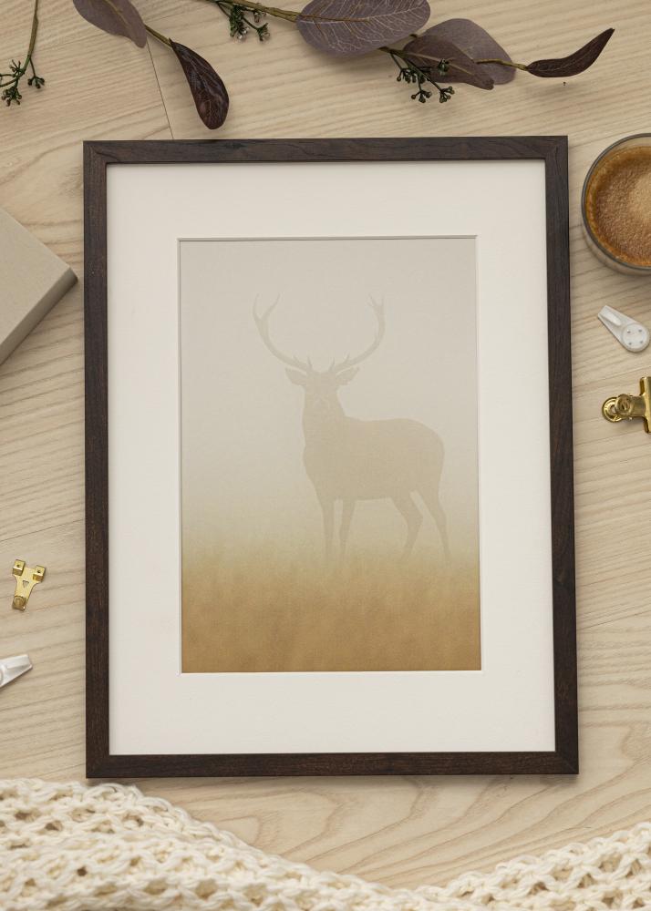 Ramă Trendy Nuc 40x55 cm - Paspartuuri Alb 29x44 cm