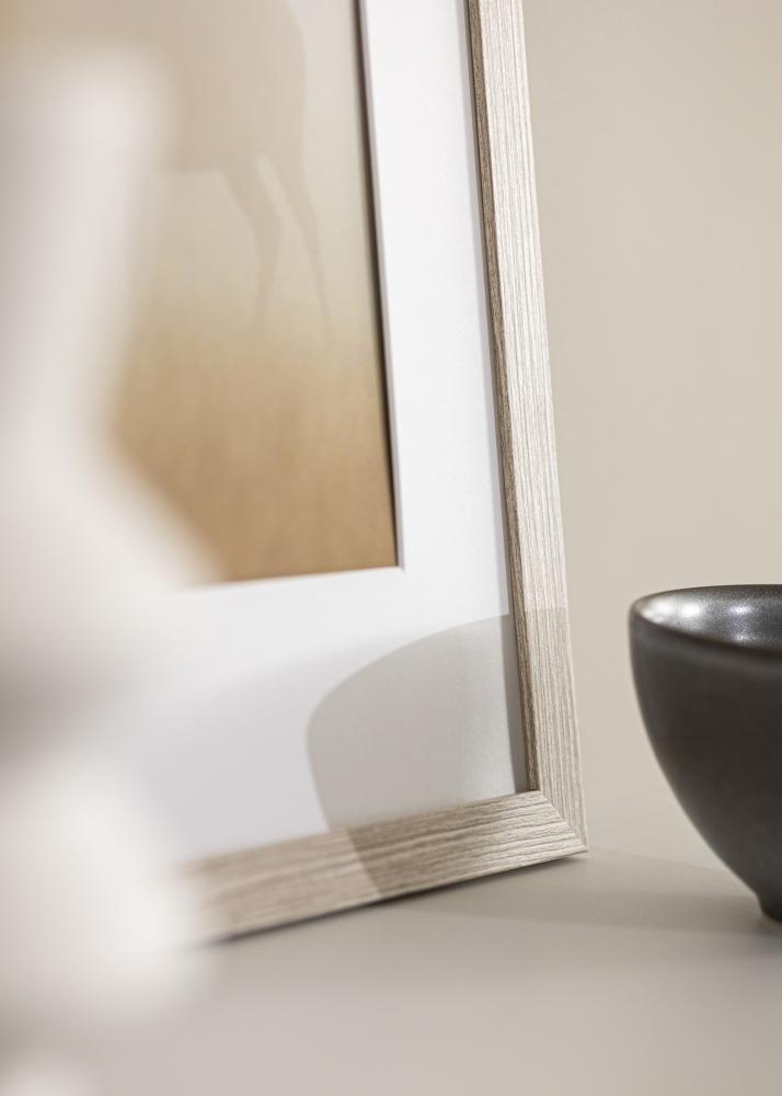 Ramă Stilren Greige Stejar 30x40 cm - Paspartuuri Alb 20x28 cm