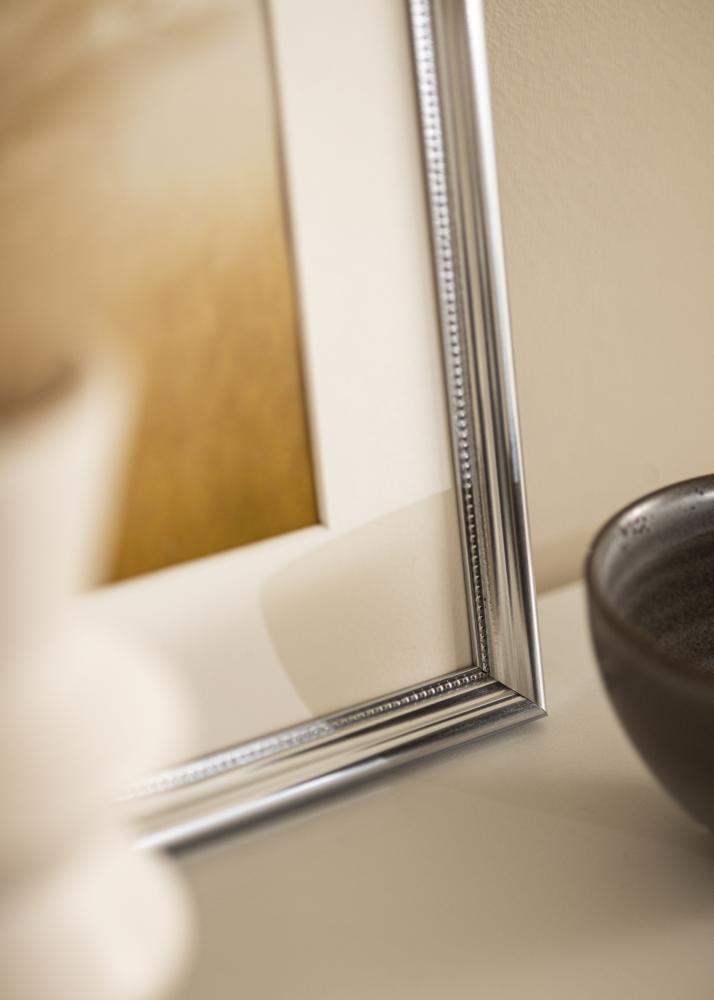 Ramă Gala Argint 50x70 cm - Paspartuuri Alb 39x60 cm