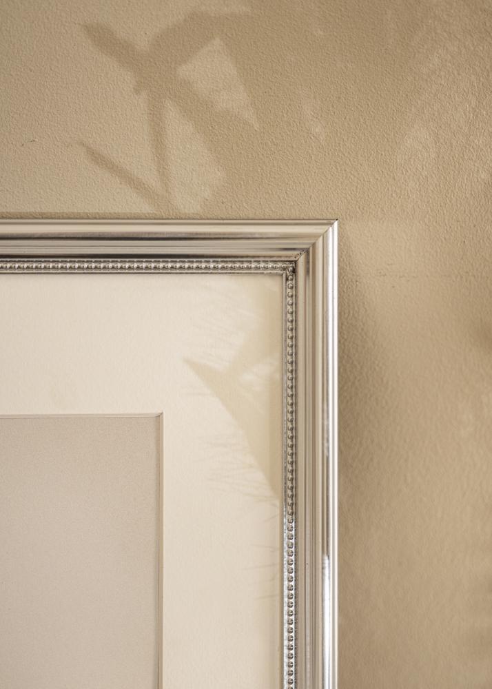 Ramă Gala Argint 50x70 cm - Paspartuuri Alb 39x60 cm