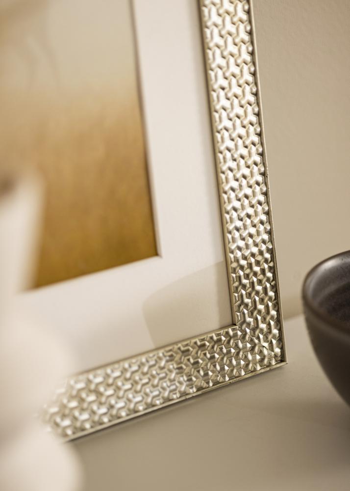 Ramă Grace Argint 30x40 cm - Paspartuuri Alb 22x32 cm