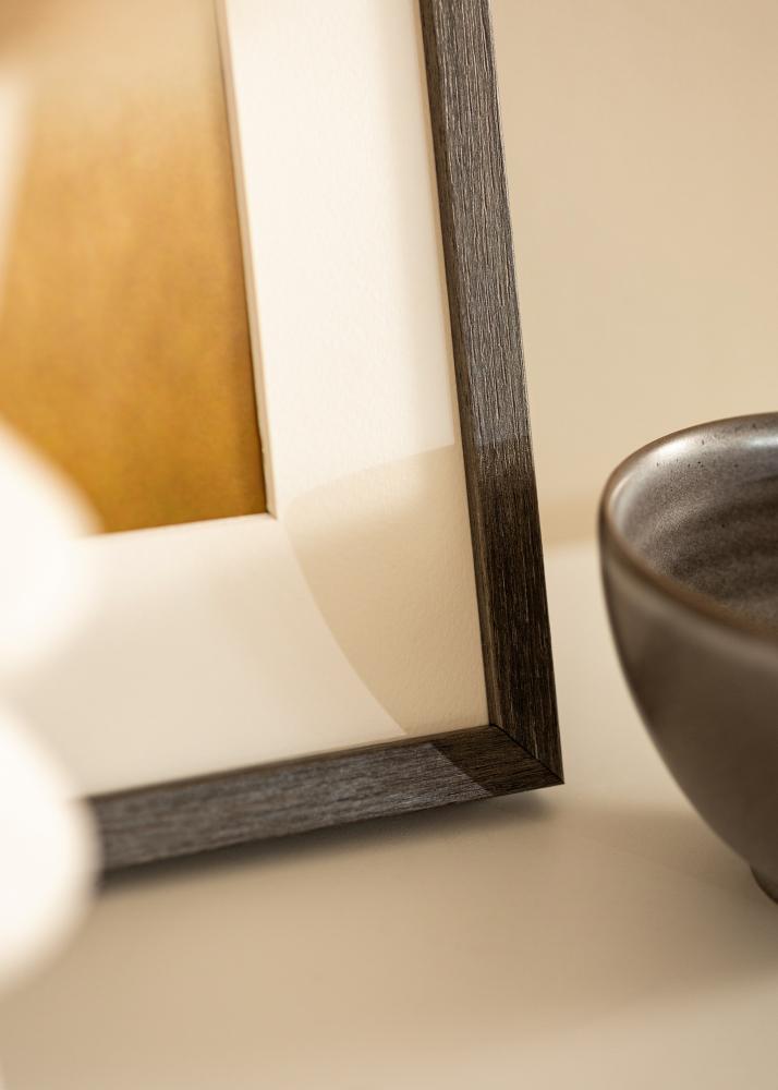 Ramă Gri Stejar Ares 45x60 cm - Paspartuuri Alb B3 353x500 mm