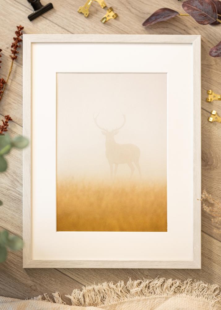 Ramă Ares Alb Stejar 40x40 cm - Paspartuuri Alb 12x12 inches