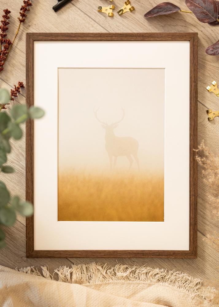 Ramă Ares Nuc 28x35 cm - Paspartuuri Alb 18x25 cm