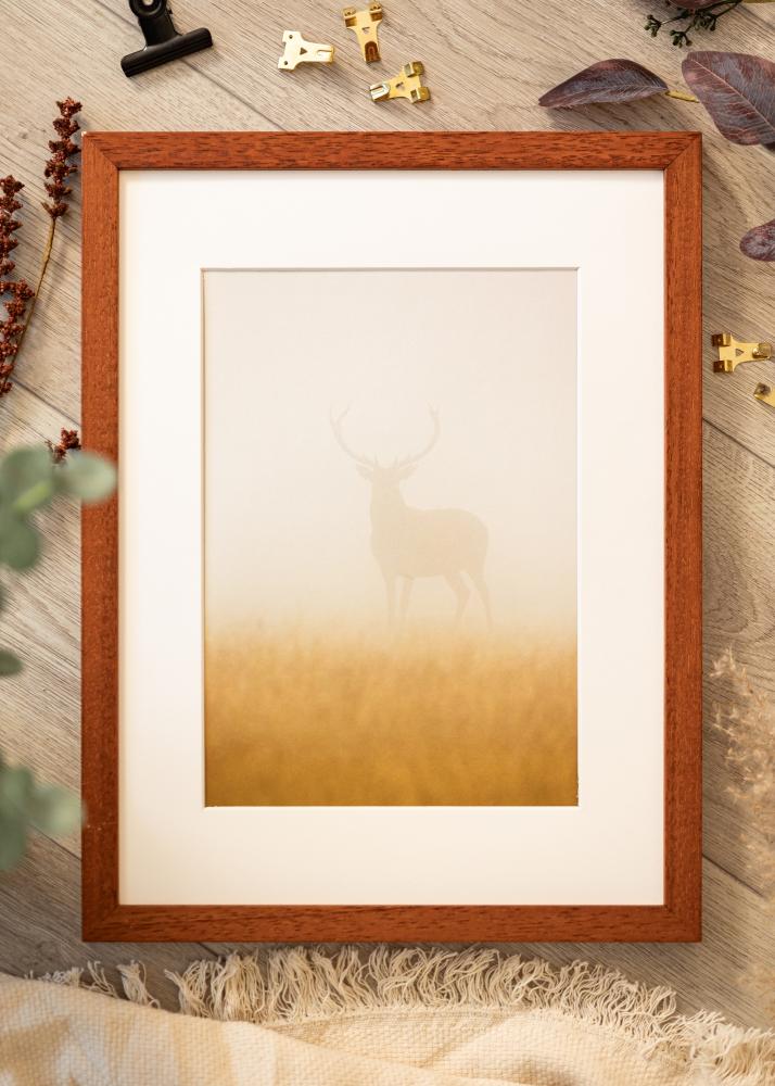 Ramă Hermes Cireașă 42x59,4 cm - Paspartuuri Alb 25x38 cm