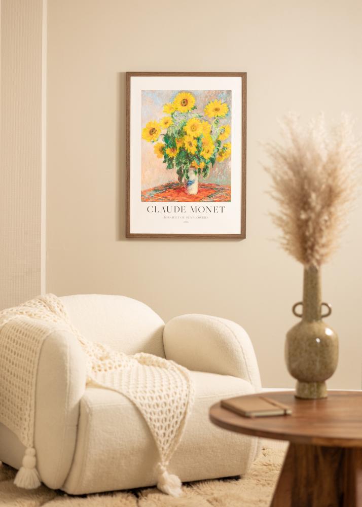 Ramă Hermes Nuc 70x90 cm - Paspartuuri Alb 55x70 cm