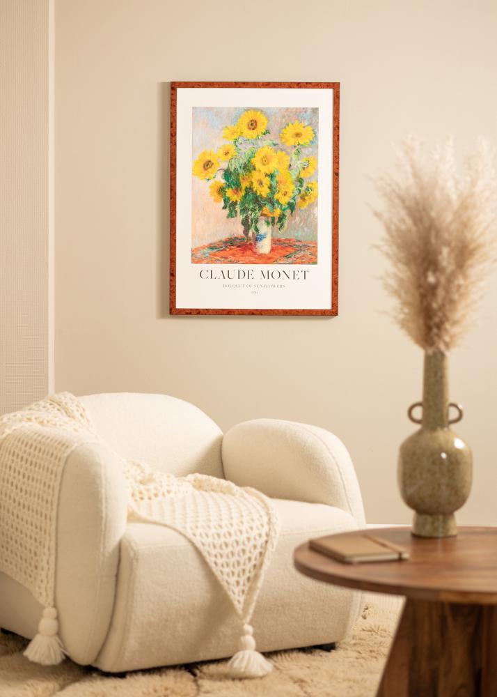 Ramă Hermes Nuc 42x59,4 cm - Paspartuuri Alb 25x38 cm