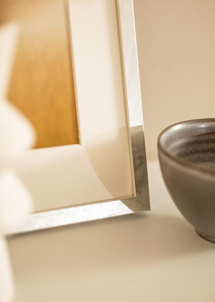 Ramă Ares Argint 24x30 cm - Paspartuuri Alb 7x9 inches