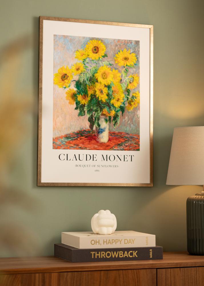 Ramă Ares Alamă 40x50 cm - Paspartuuri Alb 29,7x42 cm