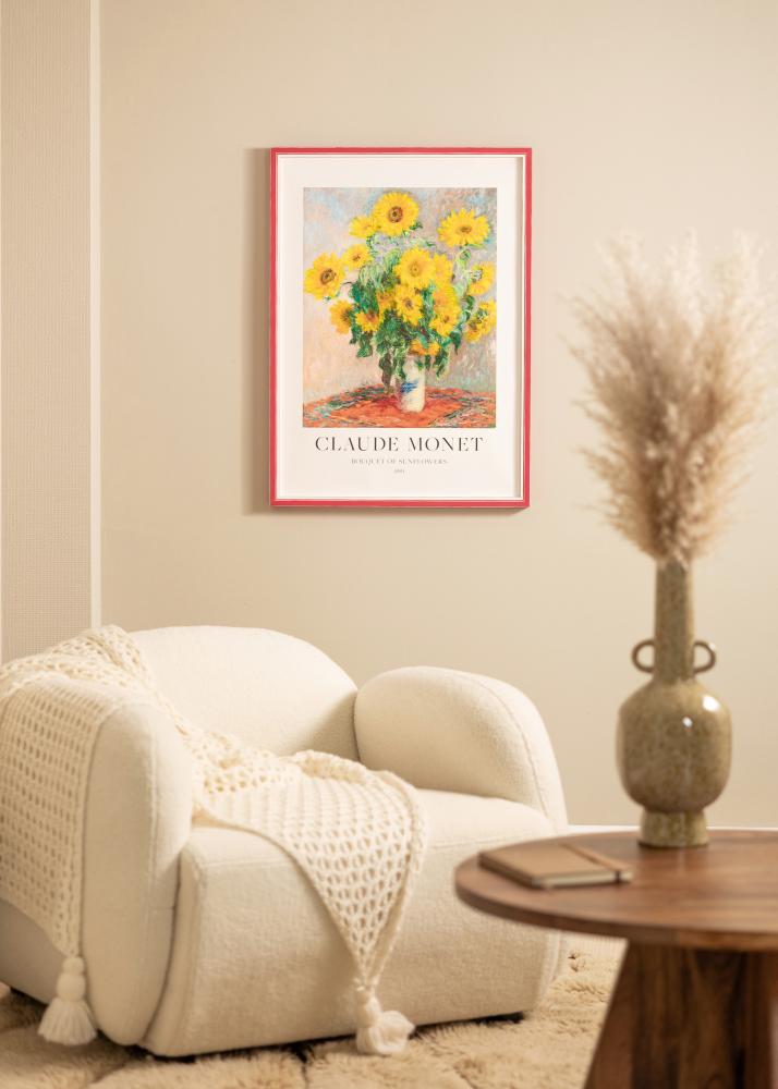 Ramă Diana Roșu 45x60 cm - Paspartuuri Alb 35x50 cm