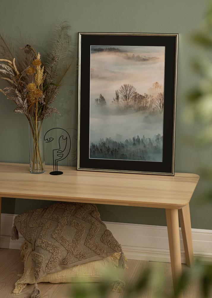 Ramă Horndal Argintiu 60x60 cm - Paspartu Negru 50x50 cm