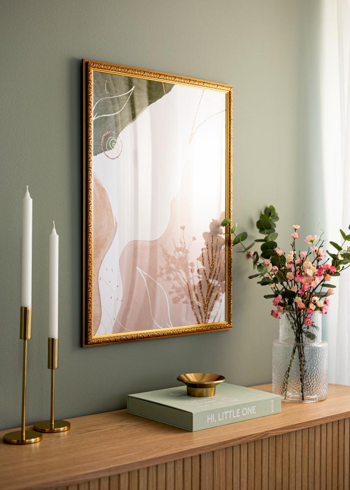 Ramă Swirl Aur 50x70 cm - Paspartuuri Alb 40x60 cm