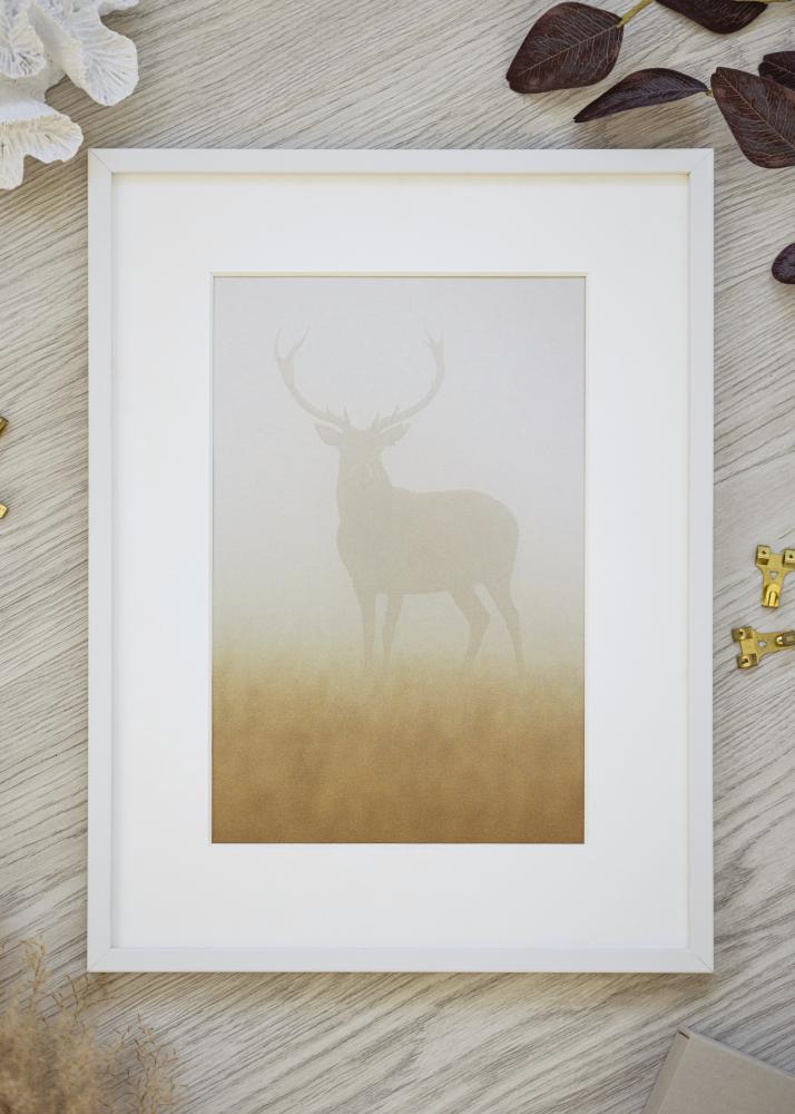 Ramă albă îngustă 30 x 40 cm