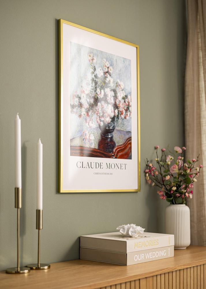 Ramă aurie îngustă 40 x 50 cm