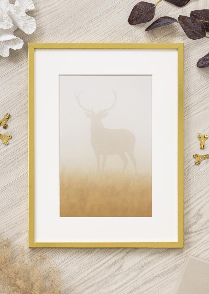 Ramă aurie îngustă 40 x 50 cm